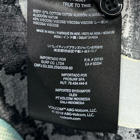 Volcom Entertainment Collection Button Down Shirt - bold DJ Record print - Picture 5 of 10